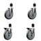 Service Caster 6'' Gray Poly Wheel Swivel 1-7/8'' Expanding Stem Caster Set 2 Brakes, 4PK SCC-EX20S614-PPUB-2-PLB-2-178 - alternate 1